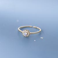wholesale 925 Sterling Silver Diamond Snowflake Ring Korean Style Versatile Simple Elegant Small Fresh Flower Christmas Ring J7940-S925 silver ring gold opening adjustable