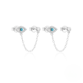 wholesale S925 Sterling Silver Evil Eye Earrings With Moon, Heart, Tassel, And Crystal Inlay-0-8