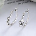 wholesale S925 Sterling Silver Minimalist Ins Knot Large Hoop Ear Clasp, A Must-Have Earring for Trendsetters-0-0