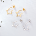 wholesale 925 Sterling Silver Minimalist Versatile Star Stud Earrings for Women, Plain Surface, Cross-Border Supply-0-1