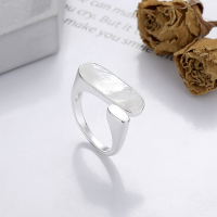 wholesale S925 silver trendyins style silver shell texture creative niche design open ring-YJ492/approx. 4.8g Adjustable opening