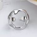 wholesale S925 Sterling Silver Irregular Exaggerated Personality Openwork Opening Ring French Ins Minimalist Style Ring for Women-0-2