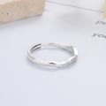 wholesale S925 Sterling Silver Korean Style INS Trend Minimalist Textured Open Ring Fashionable Statement Ring Accessory-0-1