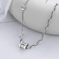 wholesale S925 Sterling Silver European and American Cross-Border Patchwork Style Spring Pendant Unisex Sweater Chain Necklace-YFL303/approx. 11g 925 silver