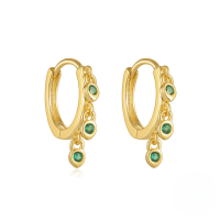 wholesale S925 Sterling Silver Enamel Ins Style Love Teardrop Super Sparkly Zircon Inlaid Hoop Ear Clasp Earrings-Gold#6 925 silver