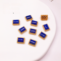 wholesale S925 Gold-Plated Silver Natural Lapis Lazuli Gourd Square Prism Four-Leaf Clover Accessory DIY Semi-Finished Bracelet Necklace Strand Charms-0-26