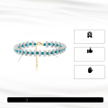 wholesale Metal material fashion braided bracelet turquoise shell pearl bead bracelet, factory wholesale-0-1