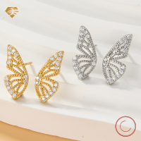 wholesale 925 Sterling Silver Butterfly Earrings, Ultra Fairy-like Pure Silver High-end Minimalist Small Batch Earrings, Ins Style Factory Direct-Gold 925 silver