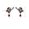 wholesale S925 Silver Designer Dark Gothic Style Skull Jewelry Set Halloween Ring Earrings Brooch Pendant-0-3