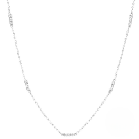 wholesale S925 Sterling Silver Single Row Three-zircon Layering Collar Necklace, Korean Style Personality Trend Light Luxury Zircon Inlay-Platinum