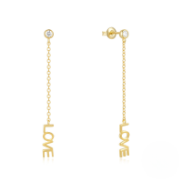 wholesale S925 Sterling Silver Butterfly Opal Zircon Fringe Chain Letter Earrings, Korean Style-Gold#2 925 Silver