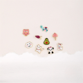 wholesale S925 Sterling Silver Cute Cartoon Animal Enamel Flat Head Threaded Ear Bone Stud-0-3