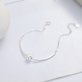 wholesale S925 Sterling Silver European and American Cross-Border Ins Style Rotating Sphere Brushed Spliced Chain Trendy Versatile Bracelet-0-1