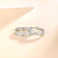 wholesale S925 Sterling Silver Qixi Valentine's Day Roman Time Couple Rings, Minimalist Luxury Niche High-End Matching Bands for Men and Women-0-1
