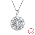 wholesale S925 sterling silver necklace with fashionable detachable and rotatable pendant design for women-0-9
