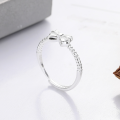 wholesale S925 Sterling Silver Adjustable Bow Line Ring Minimalist Luxury Index Finger Ring Factory Direct-0-1
