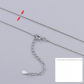 wholesale S925 Sterling Silver Maker's Fashion 08m Box Chain 40+5 Plain Silver Necklace Simple and Delicate for Pendant Decoration-0-3