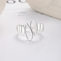 wholesale S925 Sterling Silver Cross-Border Europe and America Minimalist Style Designed Irregular Hollow Teardrop Open Ring for Women-0-1