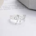 wholesale S925 Sterling Silver Bow Ribbon Ring, Adjustable Index Finger Ring, Niche, High-End Feel, Live Streaming Hit-0-4