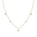 wholesale S925 silver butterfly diamond layered necklace, trendy and versatile-0-5
