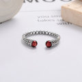 wholesale S925 Sterling Silver Vintage Retro Heavy Duty Match Head Design Trendy Openable Ring for Women-0-3