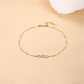 wholesale S925 Sterling Silver Light Luxury Round Zircon Bracelet, Korean Style Niche Ins Minimalist Fashion Zircon Accent-0-3