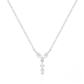wholesale S925 Sterling Silver Marquise Zircon Collarbone Necklace, Trendy Ins Chic-0-4