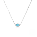wholesale S925 Sterling Silver Vintage Turquoise Pendant Zircon Necklace For Women-0-4