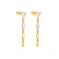 wholesale S925 Sterling Silver Exquisite Flower Tassel Chain Earrings With Korean-style Small Zircon And Pearl Accents-0-7