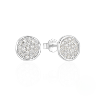 wholesale 925 Sterling Silver New Classic Minimalist Round C-shape Zircon Stud Earrings, Korean Style-Platinum #3 925 Silver