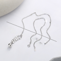 wholesale S925 sterling silver small square piecework sphere wish-fulfilling necklace fashionable versatile daily wear women's collarbone chain-0-2
