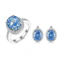 wholesale 925 Sterling Silver Earrings with Precision Ice-Cut High-Carbon Diamond Studs, Exuding High-End Cross-Border Style-White Gold - High Carbon Diamond - Ring Inner Diameter - 17.5mm