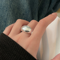 wholesale S925 Sterling Silver Wide Brushed Plain Band Ring for Women, Korean Style, Shiny Silver, Ins Trend, Niche Craftsmanship-Sterling silver