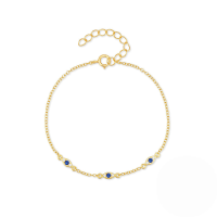 wholesale S925 Sterling Silver Classic Evil Eye Zircon Accent Bracelet, A Versatile, Trendy, And Unique European And American Cross-border Bestseller-Gold 925 silver