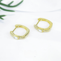 wholesale S925 Sterling Silver bfirst Fashion Women's Earrings Wholesale, New Geometric Zircon Ear Clasp Hoop with High-End Trendy Feel-0-2