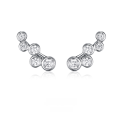 wholesale 925 Sterling Silver Earrings with Round Beads, Geometric Irregular Ear Hooks, and Zirconia Inlays for an Upscale Cross-Border Look-0-0