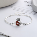 wholesale S925 Sterling Silver Creative Southern Red Agate Koi Coin Lucky Bag Bracelet, Artistic Ethnic National Trend Style Bangle-0-0