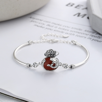 wholesale S925 Sterling Silver Creative Southern Red Agate Koi Coin Lucky Bag Bracelet, Artistic Ethnic National Trend Style Bangle-229SM/approx. 8g 925 silver
