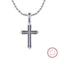 wholesale Metal Cross Pendant Retro Zircon Men's Trendy Personalized Hip Hop Necklace Jewelry-0-0