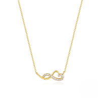 wholesale S925 Sterling Silver Summer New Fashion Choker With Infinite Loop And Luxury Heart Design-Gold 925 silver