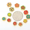 wholesale Metal antique enamel five-petal flower clover openwork back cloud small-hole spacer beads DIY bracelet weaving enamel matching beads-0-2