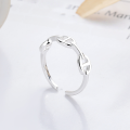 wholesale S925 Sterling Silver Korean-style Minimalist Pig Nose Simple Stacking Ring Trendy Versatile Index Finger Ring-0-1