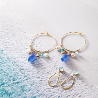 wholesale Sterling Silver Japanese Light Jewelry Minimalist Rose Cut Topaz Earrings for Women Creative Frosted Texture Wholesale-Rose-faced blue topaz earrings 925 silver