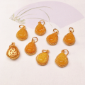 wholesale S925 silver gold-plated natural beeswax amber lotus Buddha pendant accessory DIY semi-finished bracelet necklace string ornament-0-2