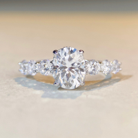 wholesale S925 Sterling Silver 2ct Oval Solitaire Moissanite Ring for Women TikTok Live Wholesale-MS018-2 carats (Moissanite)  6