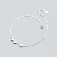 wholesale S925 silver ankle bracelet for women, Korean-style fashion, small and fresh, heart-shaped, elegant and ladylike, heart-shaped jewelry S2278-S925 Silver Anklet 925 Silver