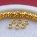 wholesale Metal material: 925 ancient silver gold-plated fittings, engraved coiled small gold circle, six-syllable mantra spacer, meteorite surface, twist spacer bead DIY-0-12