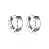 wholesale 925 Sterling Silver Circular Earring Hoops Lightly Textured High-End Luxury Ins Style European and American Cross-Border Women's Earrings-Platinum-9mm 925 silver