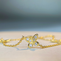 wholesale S925 Sterling Silver Moissanite Bracelet for Women, D Color Premium White Moissanite Phantom Butterfly Ins Style Niche Design Hand Accessory Wholesale-Silver-MS071 (Moissanite) 925 silver