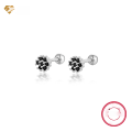 wholesale 925 Sterling Silver Cross-Border Hot-Sell Women's Earrings with Colored Zircon Flower Screw Design, Exquisite and Cute Jewelry-0-11